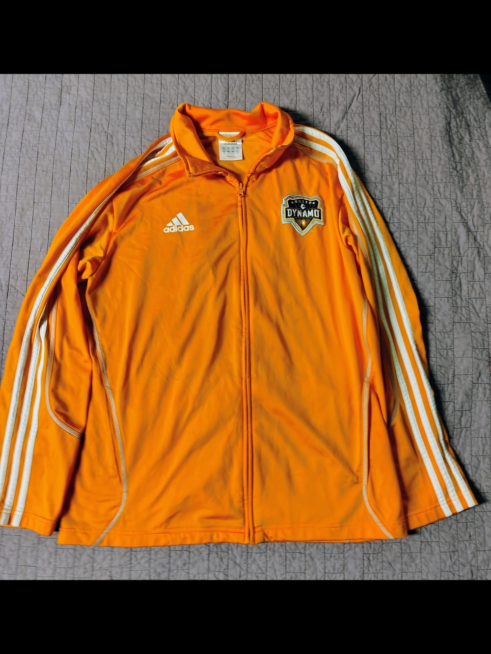​adidas Houston Dynamo MLS Track Jacket Mens Medium Orange Full Zip Soccer